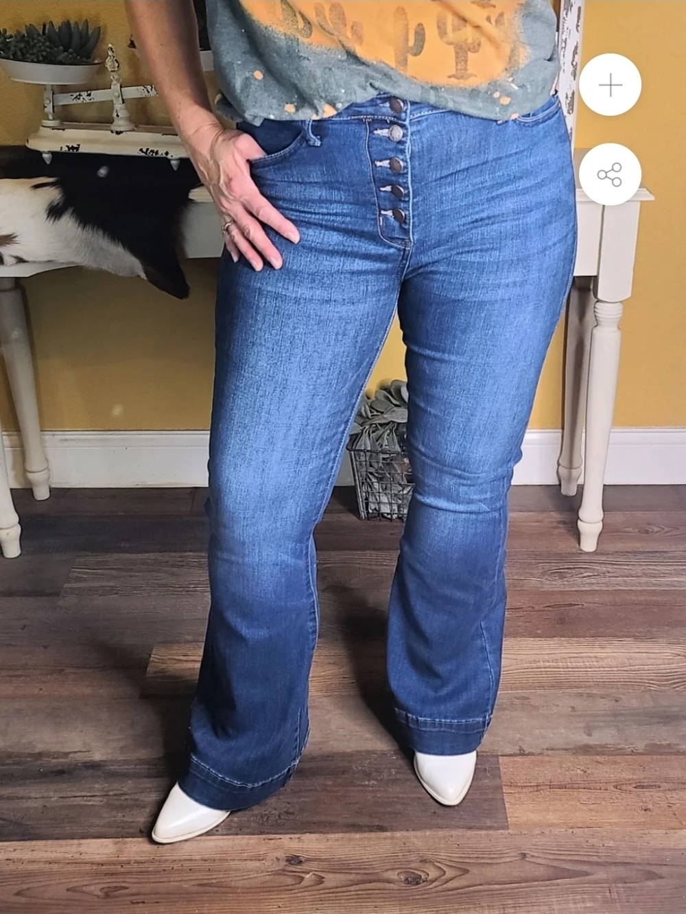 Judy Blue High Waist Button Fly Flare Jeans